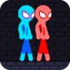 red and blue stickman rope